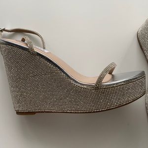 Steve Madden sequin wedge heels